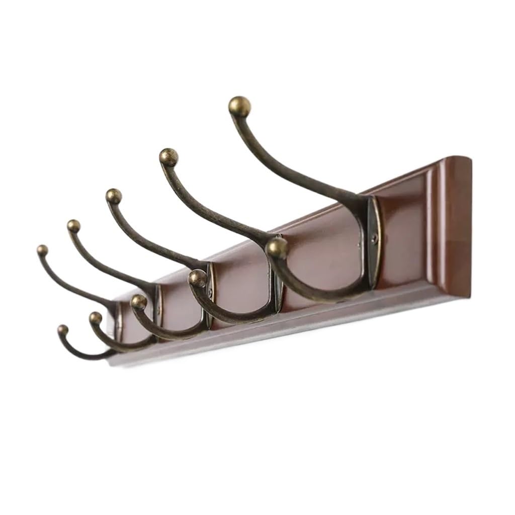 AHGFTYRDT Coat Rack Freestanding Entrance Porch Wooden Row Hook Door Long Strip Coat Hook Corridor Wall Clothes Hook On The Back Wall Hall Tree