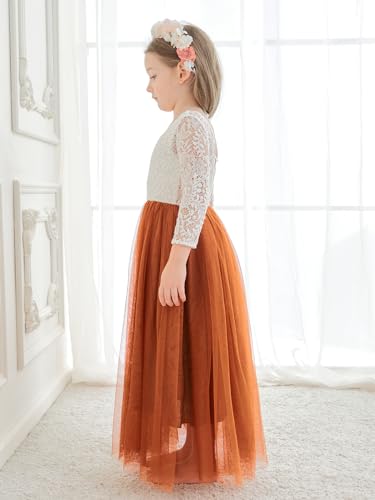First Communion Dress Lace/Tulle Flower Girl Dress A-line Floor-Length Toddler Dresses for Wedding Garden Party3