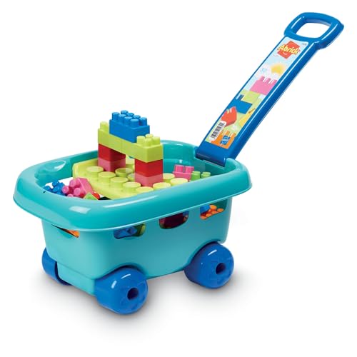 Ecoiffier Jouets 1479 - Push Trolley - Construction - 30 Pieces - From 18 Months - Made in France, Multicoloured