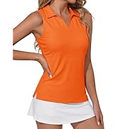 TACVASEN Womens Golf Shirt Sleeveless UPF 50+ Polo Shirts Collared Tennis Tops V Neck Athletic Wo...