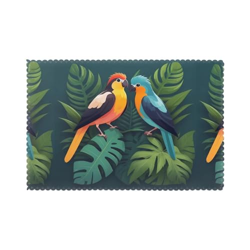 Set de table oiseaux pour repas en terrasse et dîner de famille