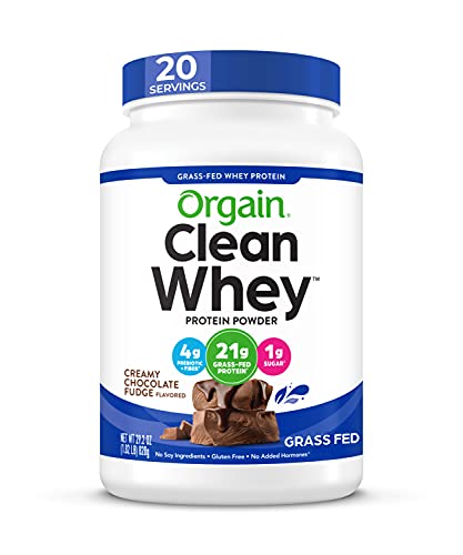 Orgain Grass Fed Whey Protein Powder, Creamy Chocolate Fudge, 1.82 Pound, 1 Count