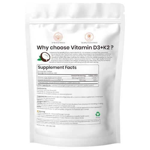 300-Count VEV Vitamin D3 10,000 IU and K2 200mcg Softgels w/ Coconut Oil 5.39 w/ S and S + Free Shipping w/ Pr + 70% Off Code 121WCRRR - image 8