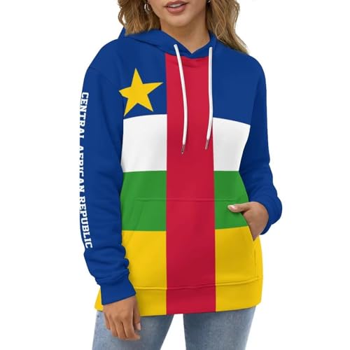 Sweat à capuche surdimensionné Centrafrique pull élégant à motifs