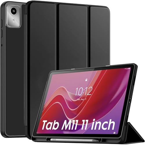 Image of Compatible for Lenovo Tab M11 Case with Pen Holder, Smart Flip Cover with Auto Sleep /Wake, Trifold Stand Protective Cover for Lenovo Tab M11 11 inch Tablet (Black)