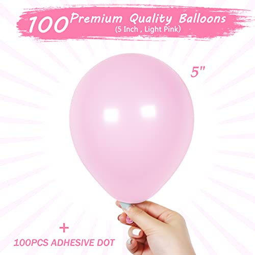 Pastel Pink Balloons 5 Inch 100 Pack, JOGAMS Light Pink Balloons Party Balloons for Girl Birthday Party Wedding Baby Shower Gender Reveal Anniversary Decoratios by JOGAMS - Used condition - Image 2
