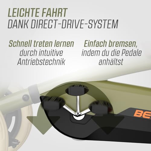 BERG Buzzy Retro Green Pedal Gokart, Kinderfahrzeug, Tretauto, Kettcar ab 2 Jahre, Hohe Sicherheid und Stabilität, Tretfahrzeug für Kinder