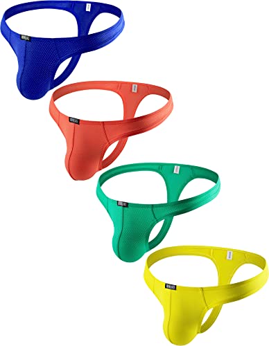 iKingsky Men's Silky Bulge Thong Underwear Stretch Swimming T-back Under Panties for Men