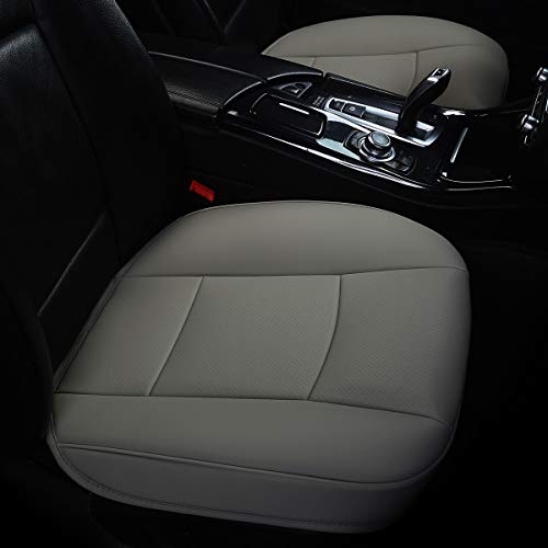 EDEALYN 1 Pack seat Cover Without backrest PU Leather Front Seat Protector Cover Car seat Cover Bottom Seat Protector for Most Four-Door Sedan&SUV-Auto Seat Cover Bottom Only (Dark Grey)