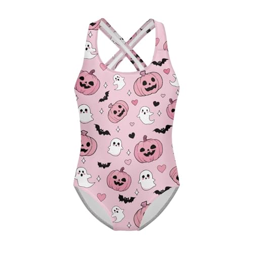 Image of Kid One Piece Swimsuit with Cross Back Girls Summer Sleeveles Swimwear for 5-14 Years