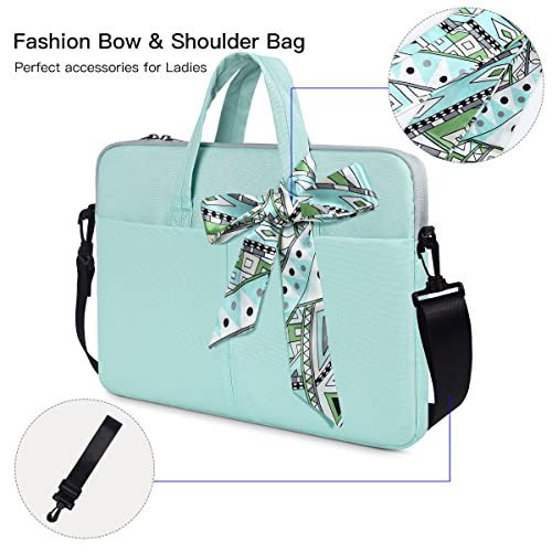17.3 Inch Laptop Shoulder Sleeve Bag, Girls Women Briefcase Handbag for HP Envy 17 17t/Pavilion 17, Dell Inspiron 17/G3 G7 17.3, Lenovo ideapad L340, Acer Aspire 17.3, ASUS ROG MSI GS75 17.3 Case,Mint4