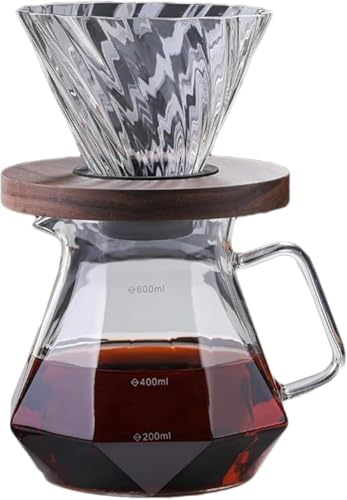 Uranus ダイヤモンドポットコーヒーフィルターカップセット コーヒードリッパー セット おしゃれ ドリッパー コーヒードリップ器具 耐熱ガラス コーヒー ドリップ 器具 コーヒーサーバーセット ハンドドリップ 職人デザイン 食洗器対応 ハンドドリップセ