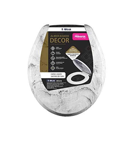 Assento Sanitário Branco Ultramacio com Tampa Efeito Mármore Atlas