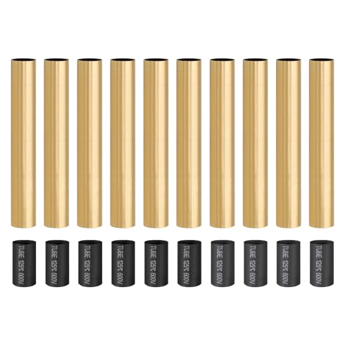 Manchons pour bougies E12 en métal doré PATIKIL, tubes de lustre 15cm avec isolation, 10 pièces