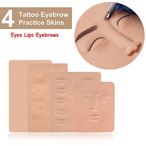 Microblading-Kit-Microblading-Supplies-with-PenEyebrow-Tattoo-Skin-Practice-Kit-with-Micro-blade-Eyebrow-Pen-Practice-Skins-Mannequin-Head-Microblading-Ink-Pigment-for-Beginners-to-Practice-and-Makeup