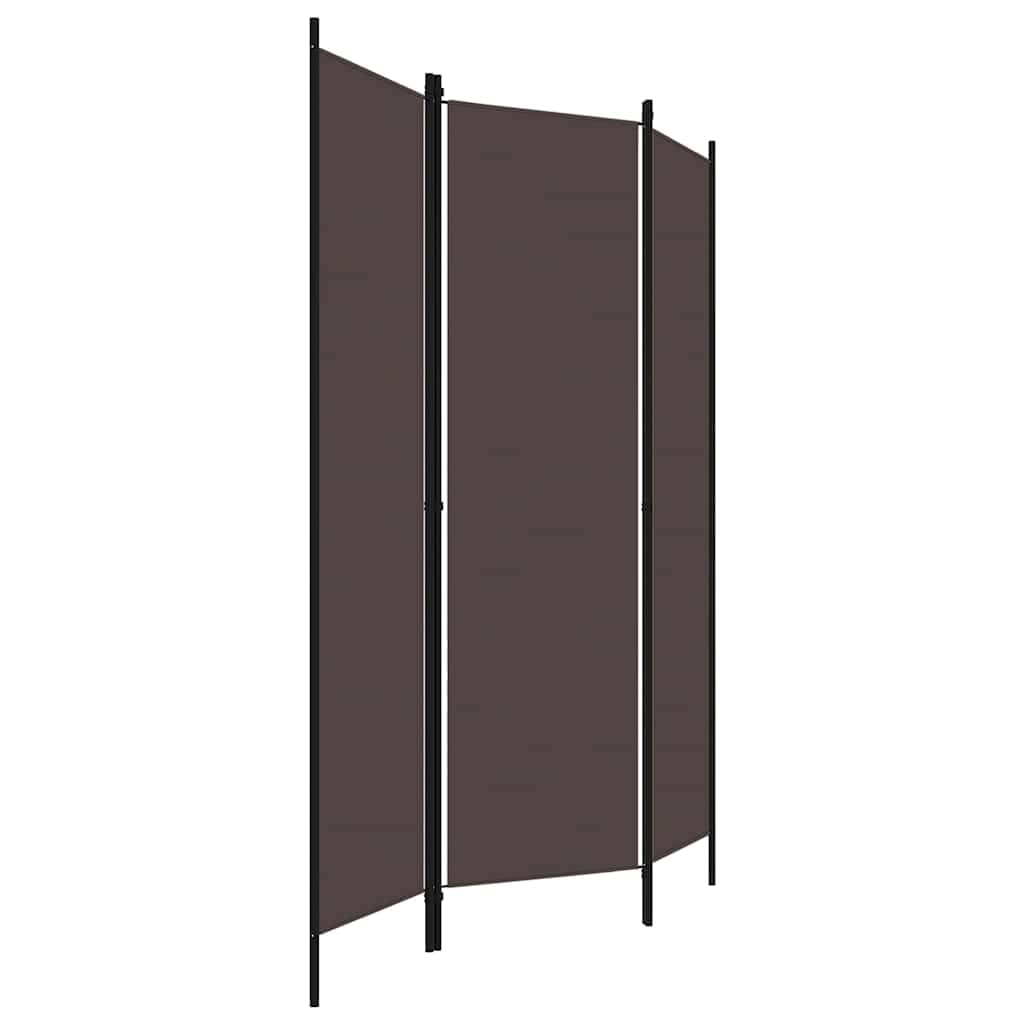 3-częściowa ścianka działowa brązowa z materiałowymi abażurami 150 x 180 cm, wolnostojąca, składana, jako ochrona przed wzrokiem, ścianka działowa do salonu, sypialni, biura i na balkon
