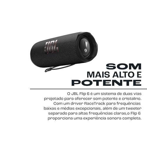 Caixa de Som Bluetooth JBL Flip 6 30W Preta - JBLFLIP6BLK glide