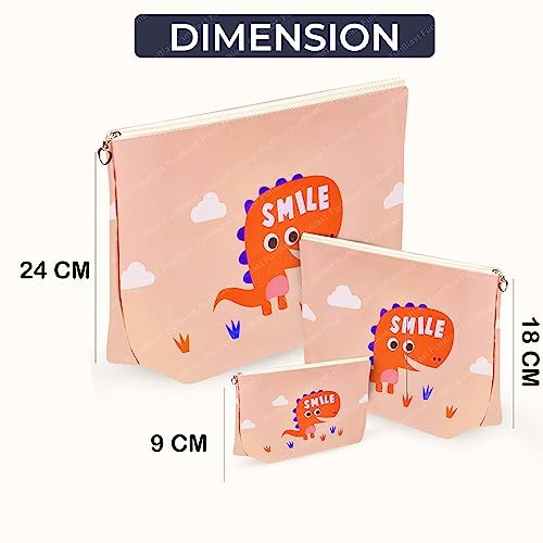 Image of FunBlast Smile Pouch Case - Pack of 3 Pcs Pouch with Zipper Lock Pouch, Stationary Organizer Case, Travel Accessories Pouch Bag, Cosmetic Organizer, Travel Purse, Handbag (Multicolor)