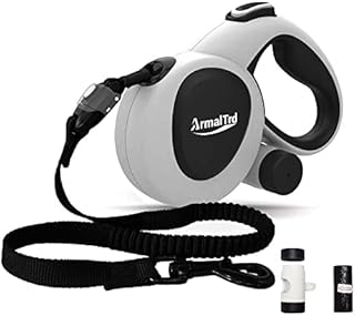 ARMALTRD Retractable Dog Lead | Long Heavy duty Tangle Free Extension Lead 5m-16FT | 360° dog lead retractable 30KG Dogs | Bungee Leash 90cm | Retractable lead for Small, Medium and Large Dogs