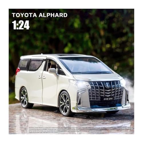 Image of WORSHIPER Alloy Metal Pull Back Die-cast Car 1:24 Big Alphard Diecast Metal Pullback Toy car with 6 Openable Doors & Light, Music Boys Gifts Toys for Kids (1:24 Alphard - Black)