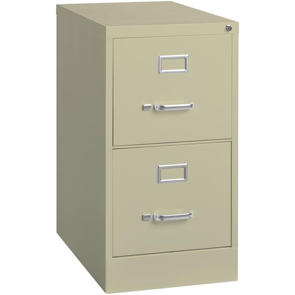 Sponsored Ad - 2 Drawers 28.38" Vertical Beige Metal Filing Cabinet Lockable Pre-Assembled Stationary Letter Size for Home, Office