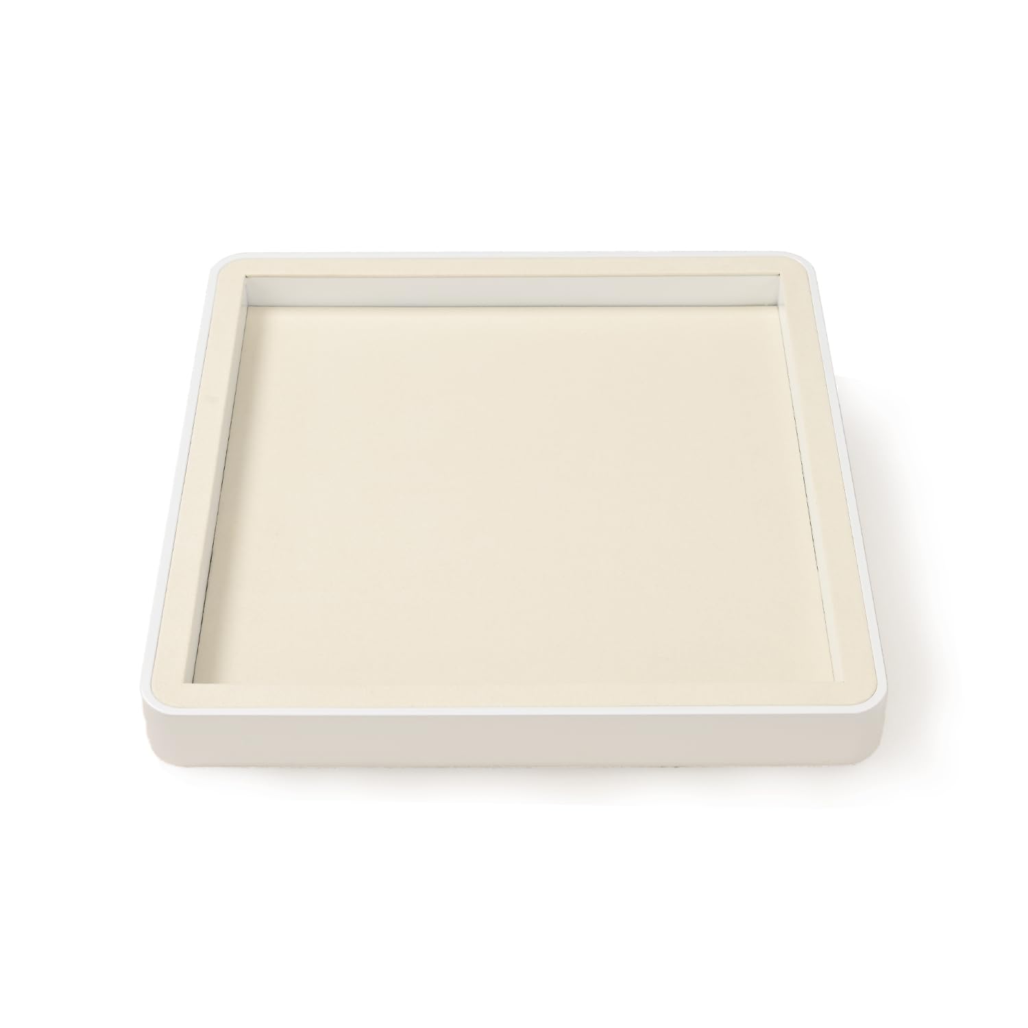 Oirlv Plateau à bijoux en microfibre pour collier, bracelet, bague - Assiette vide (beige)