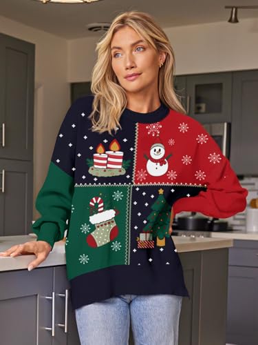 Image of EFAN Womens Oversized Sweaters Batwing Sleeve 2026 Fall Fashion Outfits | Trendy Chunky Knit Pullover, Slouchy Fit Clothes, Cozy Layering Essentials, Cute Winter Clothing, Comfy Casual Daily Wear