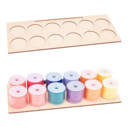 Support fil à coudre BENECREAT bois 12 positions broderie matelassage - 2