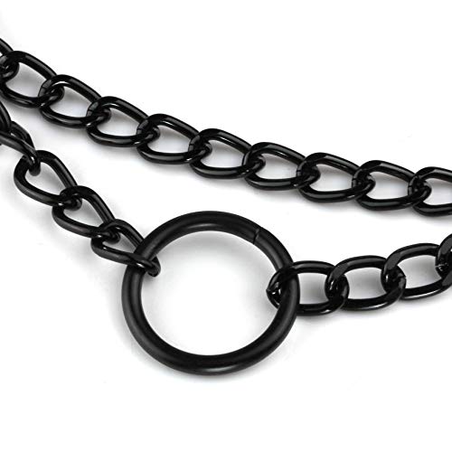 MILAKOO PU Lederhalsband O Ring Halskette mit schwarzer Kette Halsband Halsband