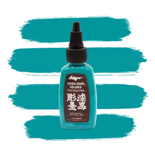 Kuro Sumi Japanese Tattoo Color Ink Pigments, Vegan Professional Tattooing Inks, Toruko Teal, 2 Ounce