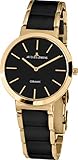 luxus damenuhren analoges Quarzwerk JACQUES LEMANS Damenuhr Milano Metallband/High-Tech-Ceramic massiv Edelstahl ip-Gold 1-1999C