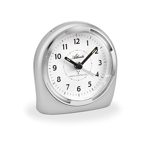 Atlanta Funkwecker Geräuscharm Licht Snooze Silber - 1404/19