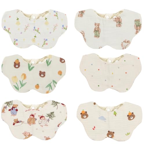 Image of ROMASA Muslin Baby Bibs,Cotton Baby Bandana Drool Bibs for Child,Absorbent Newborns Infant Burp Cloths for Teething Drooling