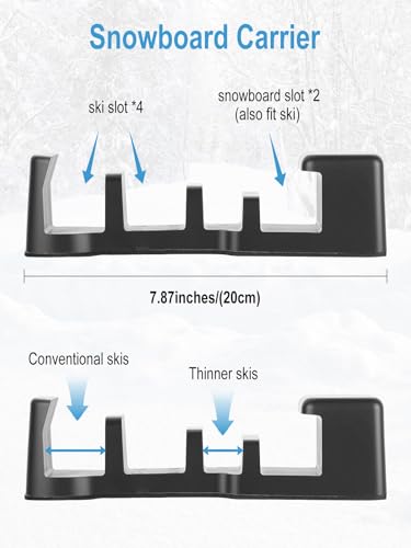 CrsaSwivo Magnetic Ski Holder for Side of Car - Magnetic Snowboard Mount - Holders to Prevent Ski Snowboard and Ski Pole from Tipping Over, Vehicle Paint Protection - Snowboard Accessories (2 Pack) - Thumbnail 2