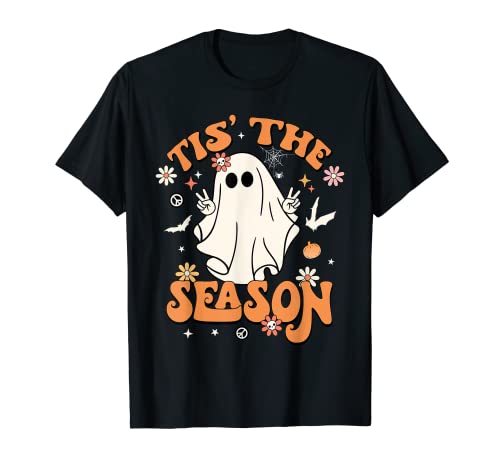 Tis' The Season, divertente festa di Halloween in stile retrò, motivo: zucca fantasma Maglietta
