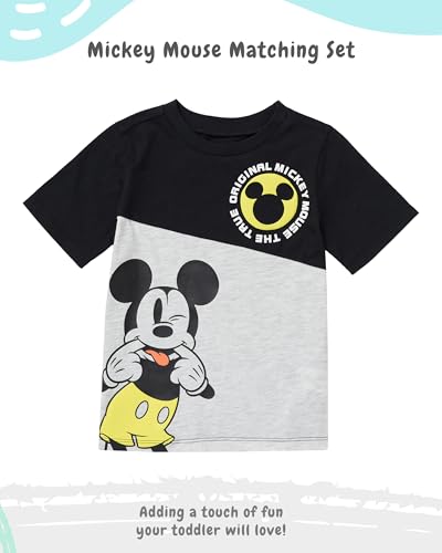 Image of Disney Boys T-shirt and Shorts Outfit Set - Holographic T-Shirt & Matching Shorts Set, Mickey Mouse & Toy Story