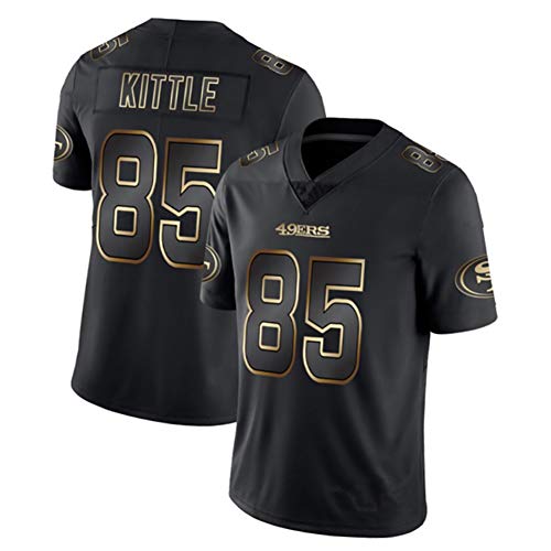 Men's Rugby Jersey Embroidery Fabric top, 49ers 85# Kittle Football Jersey Polo Shirt