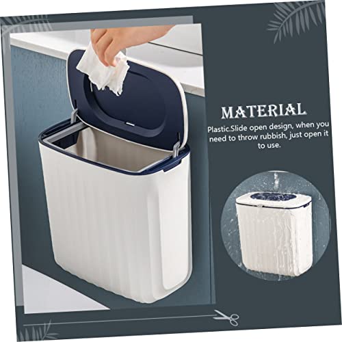 Caneca de basura rectangular azul Happyyami para cocina miniatura 7