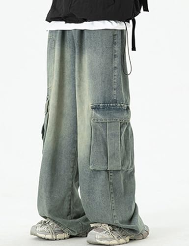 Y2k Baggy Cargo Jeans Men Hip Hop Denim Cargo Pants Vintage Baggy Jeans Y2K Wide Leg Jnco Jeans Streetwear3