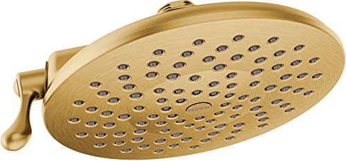 Moen Velocity Eco-Performance Brushed Gold Two-Function Rainshower 8-Inch Shower Head with Immersion Technology, S6320EPBG by Moen - Used condition - US$186.41