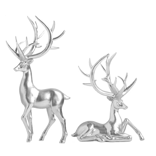 Décoration de Noël en cerf blanc argenté, cadeau idéal pour la maison - 8