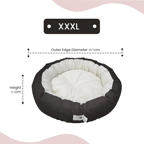Image of XXXL Size Dog Bed for Large Size Dogs and cat Bed Velvet Fabric Dual Color Cream-Brown Anti Skid Bottom Washable Export Quality Big Pet Bed