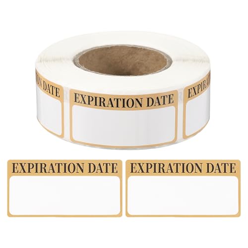 Étiquettes de date d'expiration PATIKIL en rouleau de 500 pièces amovibles orange