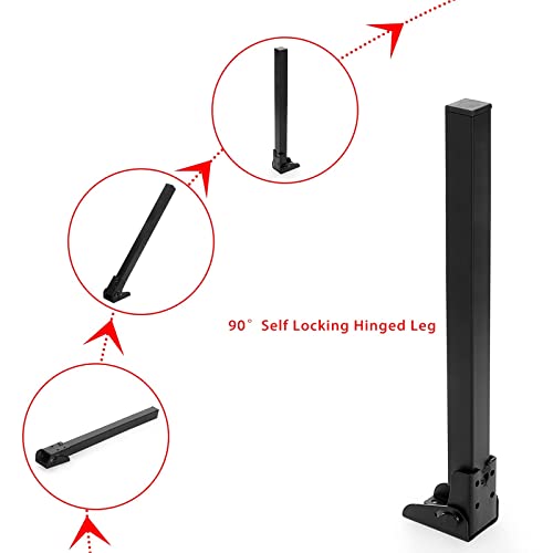 IRYJKMOV 4 Stück Faltbare Haarnadel-Tischbeine – Tischbeine aus Metall, selbstsichernde Scharnier-Stützbeine aus Metall für Möbel, Tischbeine für Nachttische und tragbare Laptops, DIY-Couchtischbeine – Bild 7