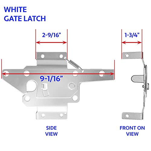 Self Closing Vinyl Fence Gate Single Gate Hardware Kit White(For Vinyl, Pvc Fencing) Fence Gate Kit Includes Gate Hinges & Gate Latch W/Screws - Single Fence Gate Kit Has 2 Hinges & 1 Latch #TOP5