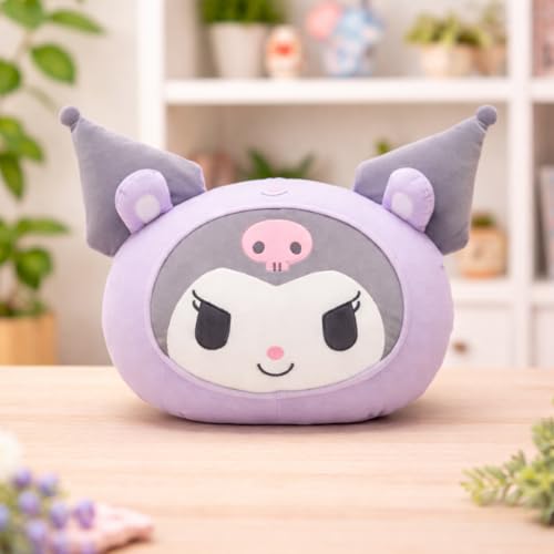 Image of MINISO Kuromi Head Shape Plush Toy 40cm | Soft Cute Plush Stuffed Toy for Kids & Fans