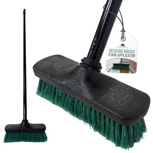 Decking Shed and Fence Paint Brush Broom with Long Handle Exterior Paint Brush Premium Fence Stain Kit for Decking Patios and Cladding