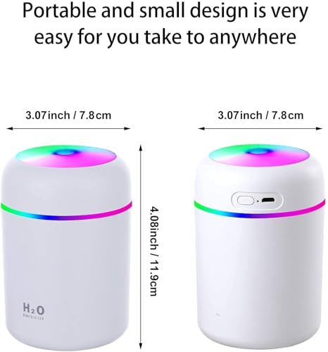 Image of H2O Humidifier for Room | Cool Mist Humidifier & Aroma Diffuser for Home | Ultrasonic Essential Oil Diffuser Electric | Small Quiet Air Diffuser, Mist Maker & Automatic Room Freshener
