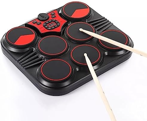 Electronic Drum Kit with Digital Panel and Headphone Jack, Built-in Speakers and Computer Connectivity, Perfect for Drum Enthusiasts.