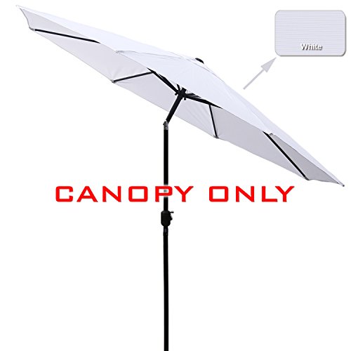 Image of ABCCANOPY 9ft Market Umbrella Replacement Patio Umbrella Top Outdoor Umbrella Canopy 8 Ribs 23+ Colors(Sorrento White)